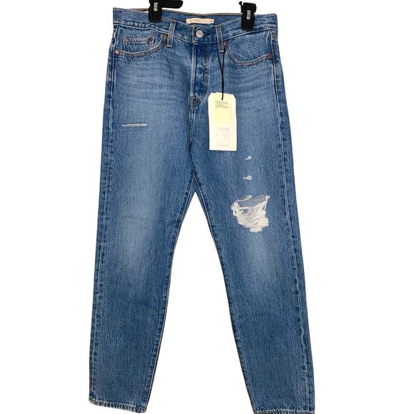 Levi Women’s size 28 High Waisted Distressed Straight Leg Trending Wedgie Jean - Picture 1 of 10